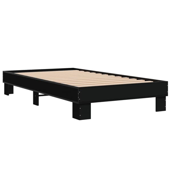vidaXL sengestel sort 90x200 cm træ og metal