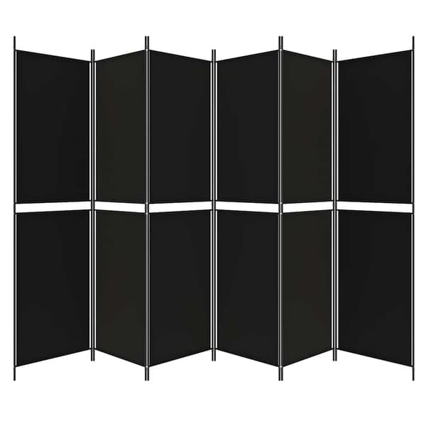 vidaXL 6-panels rumdeler, sort, 300x200 cm, stof