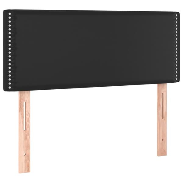 vidaXL LED sengegavl sort 100x5x78/88 cm kunstlæder
