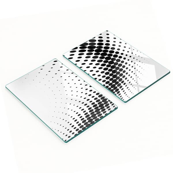 Härdade glastavlor set med 2 geometriska figurer 2x40x52 cm