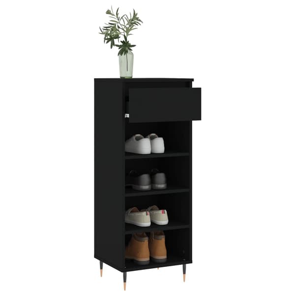 vidaXL skoskab sort 40x36x105 cm træbaseret materiale