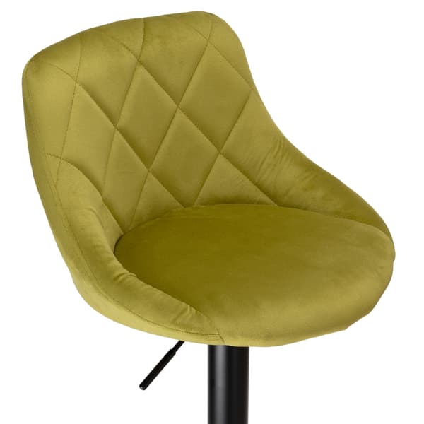 Cydro Sort Oliven Velour Barstol