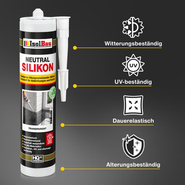 IsolBau Neutral Silikone Sort Neutralsilikone 10 x 300ml