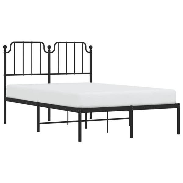 vidaXL metalsengestel med hovedgærde sort 120x190 cm