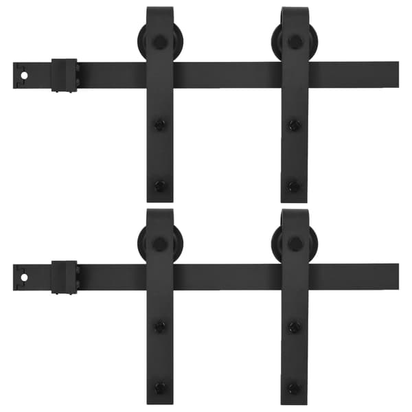 vidaXL monteringssystem til skydedør, 2 stk., 183 cm, stål, sort