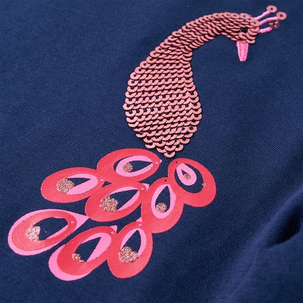 Barn långärmad T-shirt, marinblå, 128