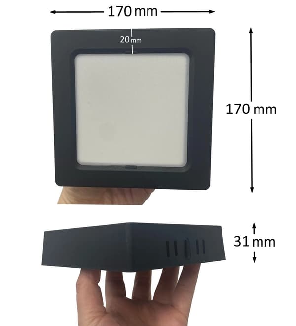 LED loftlampe til overflademontering 12W 4000K neutral 17x17cm
