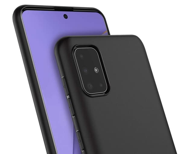 Etui til Samsung Galaxy A51 SILIKONE MAT SORT BAGSIDER + GLAS