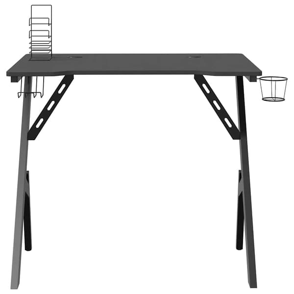 vidaXL gamingbord med Y-ben sort 90x60x75 cm