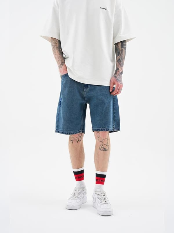MyStars Blå Basic Mörkblå Jeansshorts för Herr 29