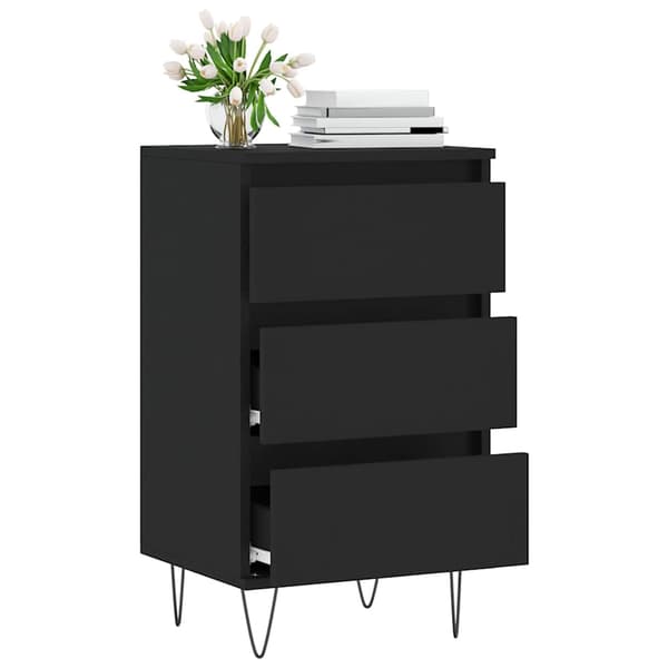 vidaXL kommode, sort, 40x35x70 cm, træbaseret materiale