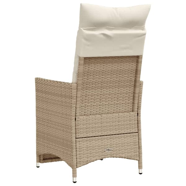 vidaXL Lepotuoli puutarhatyynyillä, beige polyrottinki