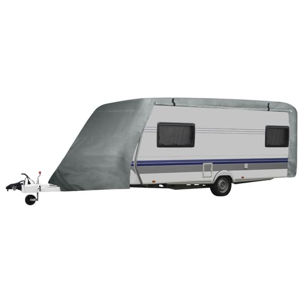 vidaXL campingvognsovertræk, grå, L