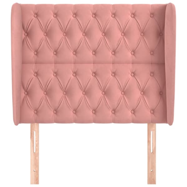 vidaXL Vingad nackstöd rosa 103x23x118/128 cm sammet