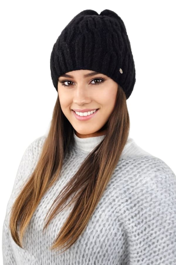 GIZMA fluffig vinterfleecehatt, svart