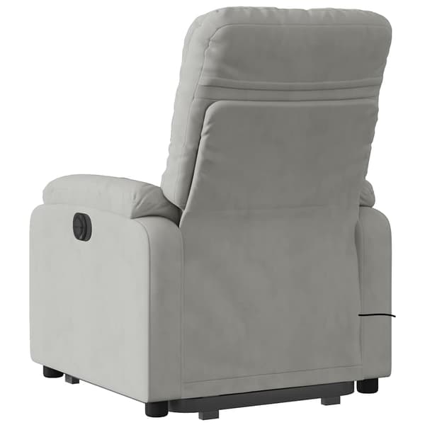 vidaXL massagestol med løftefunktion lysegrå mikrofiber