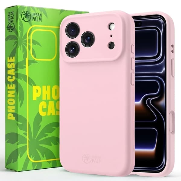 UrbanPalm iPhone 17 Pro Max Silikonfodral för MagSafe, Powder Pink