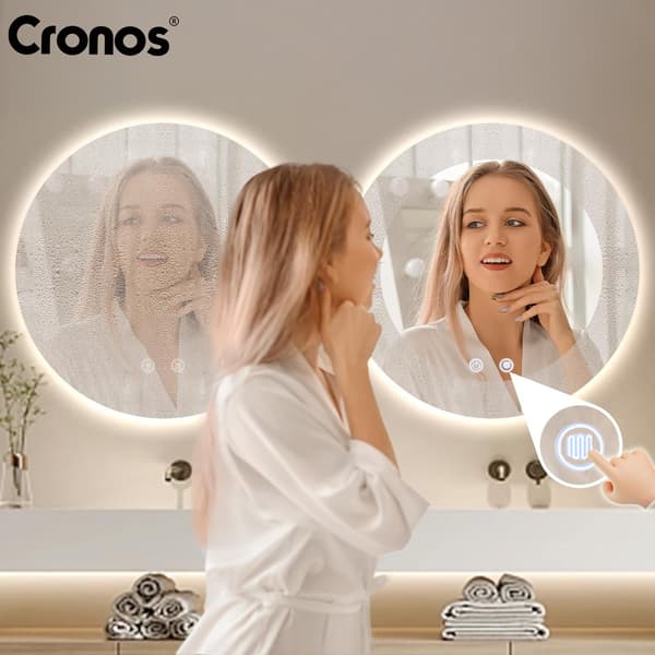 Cronos uppvärmd spegel rund 80 cm