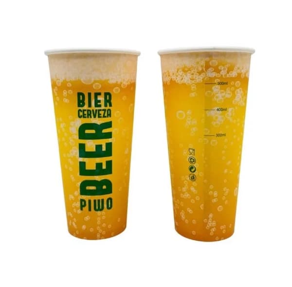 500ml papkrus til øl, 0% plastik/gratis, SUP, ECO, 50 stk.