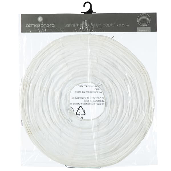 Hvid papirlanterne 35 cm