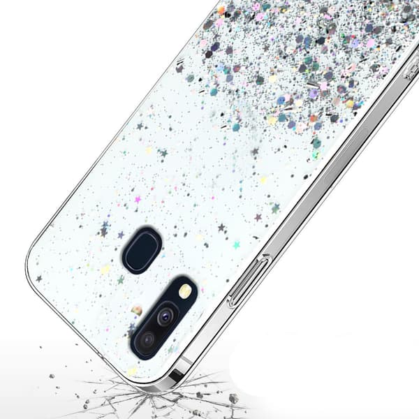 Etui til Samsung Galaxy A40, Glitrende, gennemsigtig