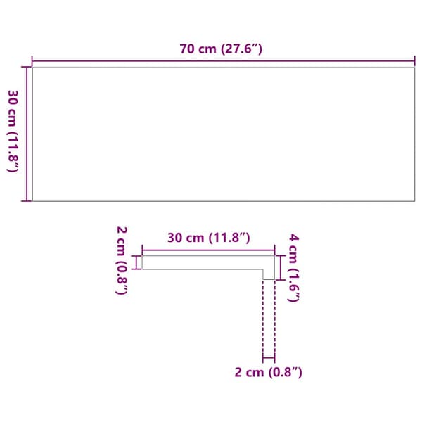 vidaXL vindueskarme 2 stk., ubehandlede, 70x30x2 cm, massivt egetræ