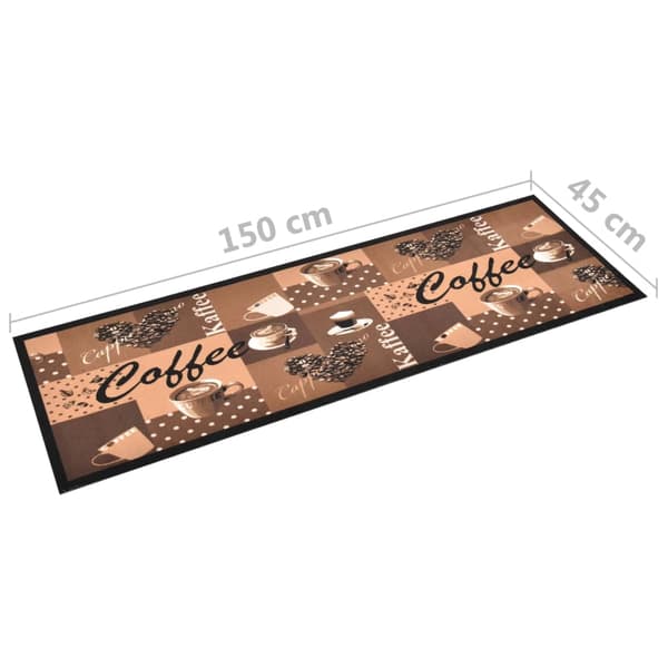 vidaXL køkkenmåtte kaffe brun 45x150 cm