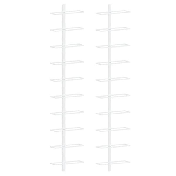 vidaXL Väggmonterat vinställ för 10 flaskor, 2 st, vit, metall