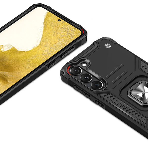 Pansret cover til Samsung Galaxy S23+ magnetisk holder Ring Armor sort