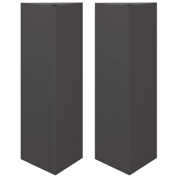 vidaXL Trädgårdskrukor, Set om 2, Svarta, Triangulära, 30x26x75 cm, Stål