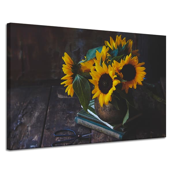 Canvastavla Solrosor i vas 120x80 cm