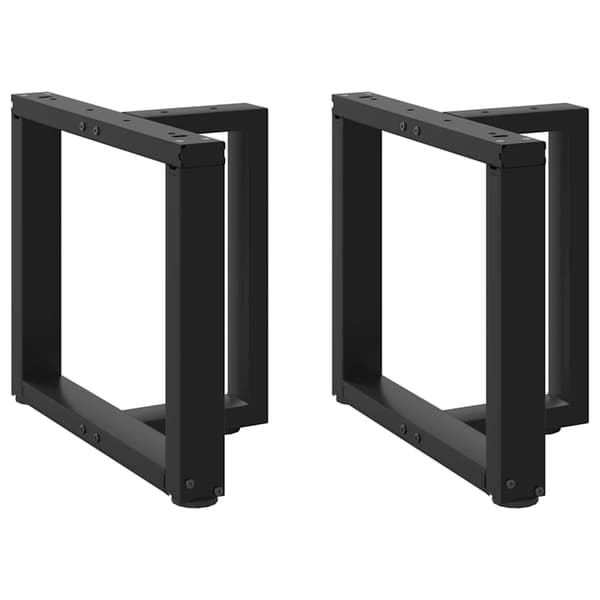 vidaXL sofabordsben, 2 stk., sort, 50x25x(42-43) cm, stål