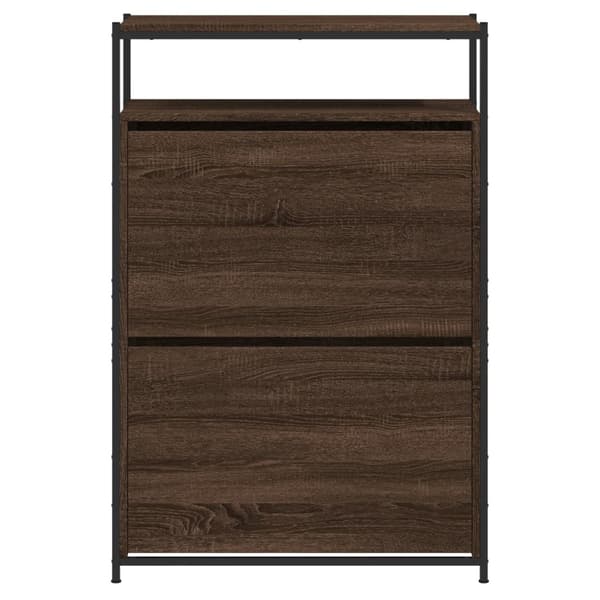vidaXL skoskab brunt egetræ 75x34x112 cm