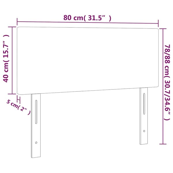vidaXL Hovedgærde til seng sort 80x5x78/88 cm kunstlæder
