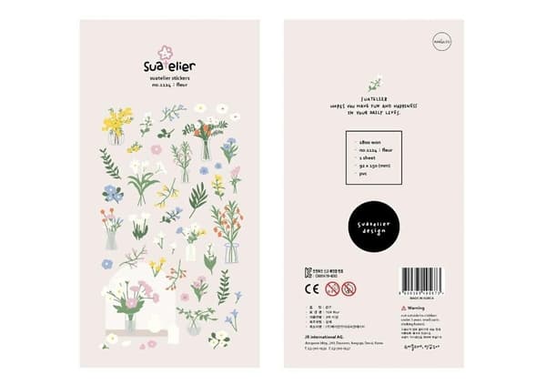 Dekorative klistermærker med vilde blomster