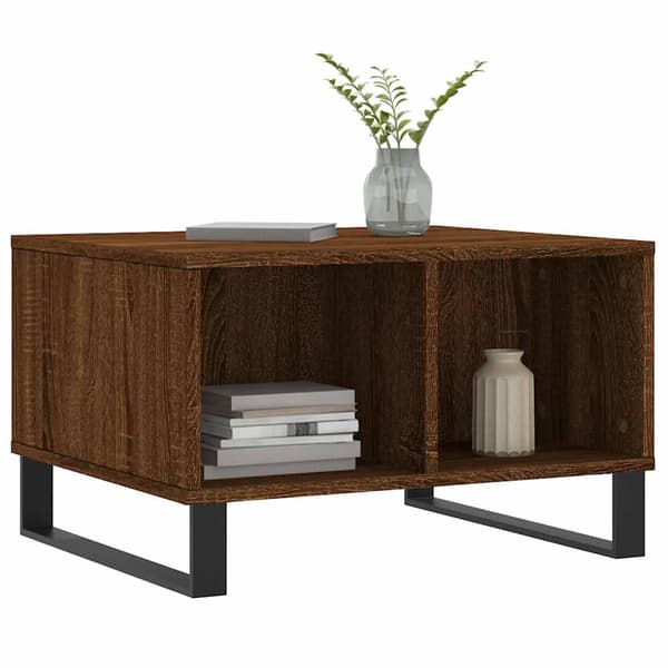 vidaXL sofabord brunt egetræ 60x50x36,5 cm