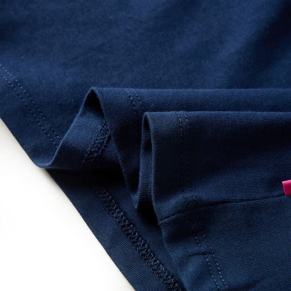 Barn långärmad T-shirt, marinblå, 128