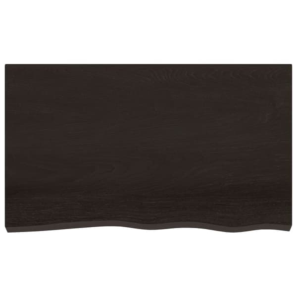 vidaXL hylde mørkebrun 100x60x(2-4) cm egetræsfinish