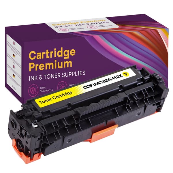 Toner til HP CC532A/CE412X/CF382X Gul GP
