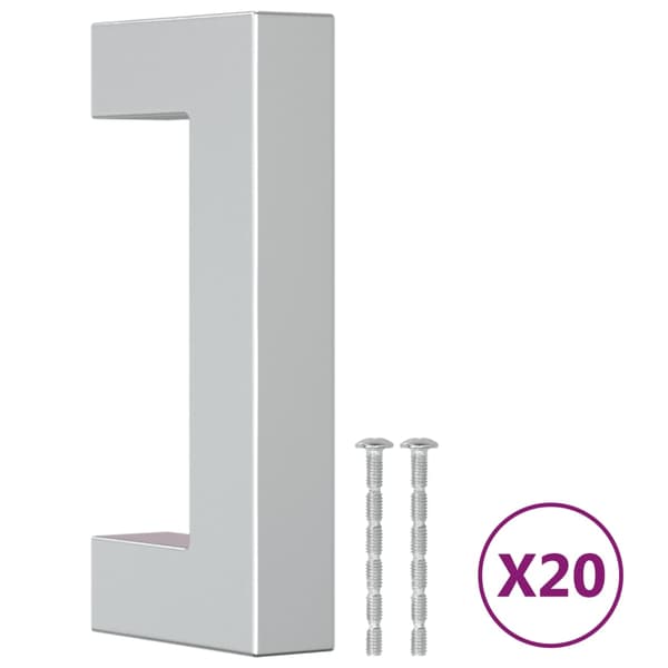 vidaXL skabsgreb 20 stk. sølv 64 mm rustfrit stål