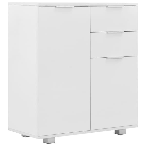 vidaXL kommode højglans hvid 71 x 35 x 76 cm spånplade