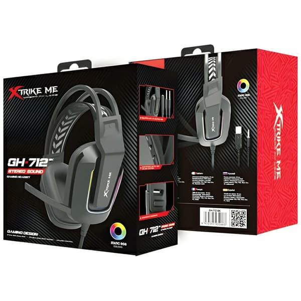 XTRIKE ME GH-712 Gaming Headset med Mikrofon Sort