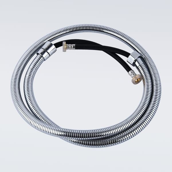Förstärkt flätad duschslang 150 cm, slitstark, krom