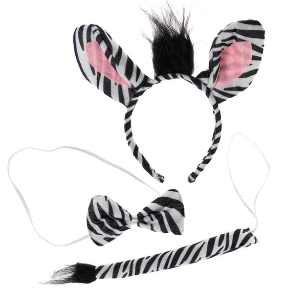 Kostume - Sæt med hale - zebra