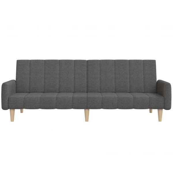 vidaXL 2-sits bäddsoffa, mörkgrå, klädd i tyg