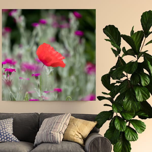 Lærredstryk Botanik Blomsterhave 90x90 cm