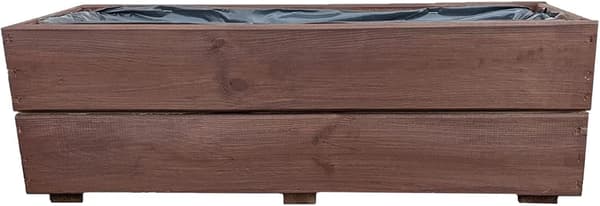 Urtepotte til altan, vindueskarm, rektangulær trætrug, Palisander 60x18 D27