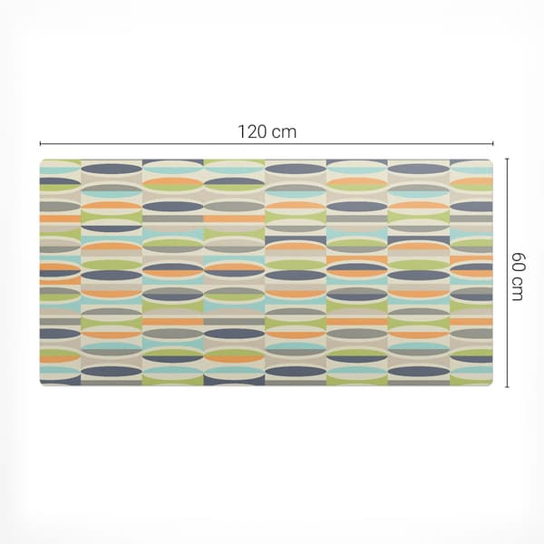 Skridsikker gamingmusemåtte oval retromønster 120x60 cm
