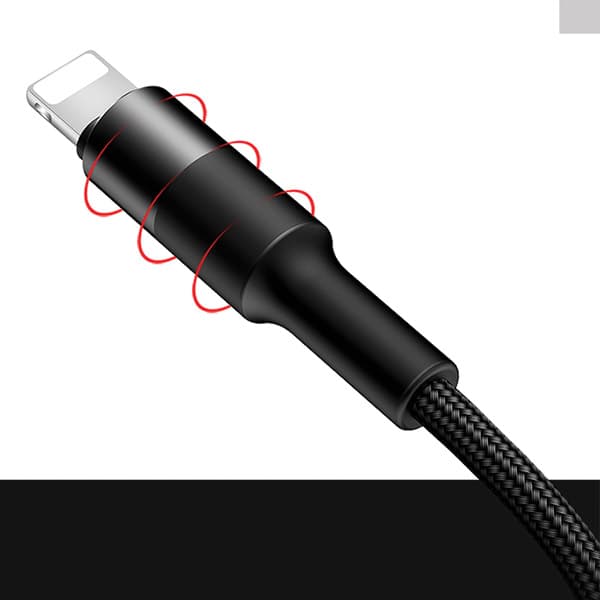 USAMS punottu U5-kaapeli 3in1 USB-A - Lightning - microUSB - USB-C 1.5m 2A