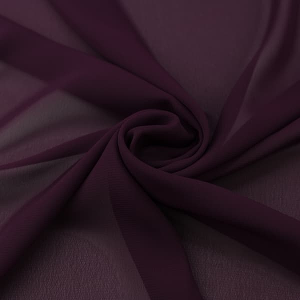 Chiffonmateriale, auberginefarvet